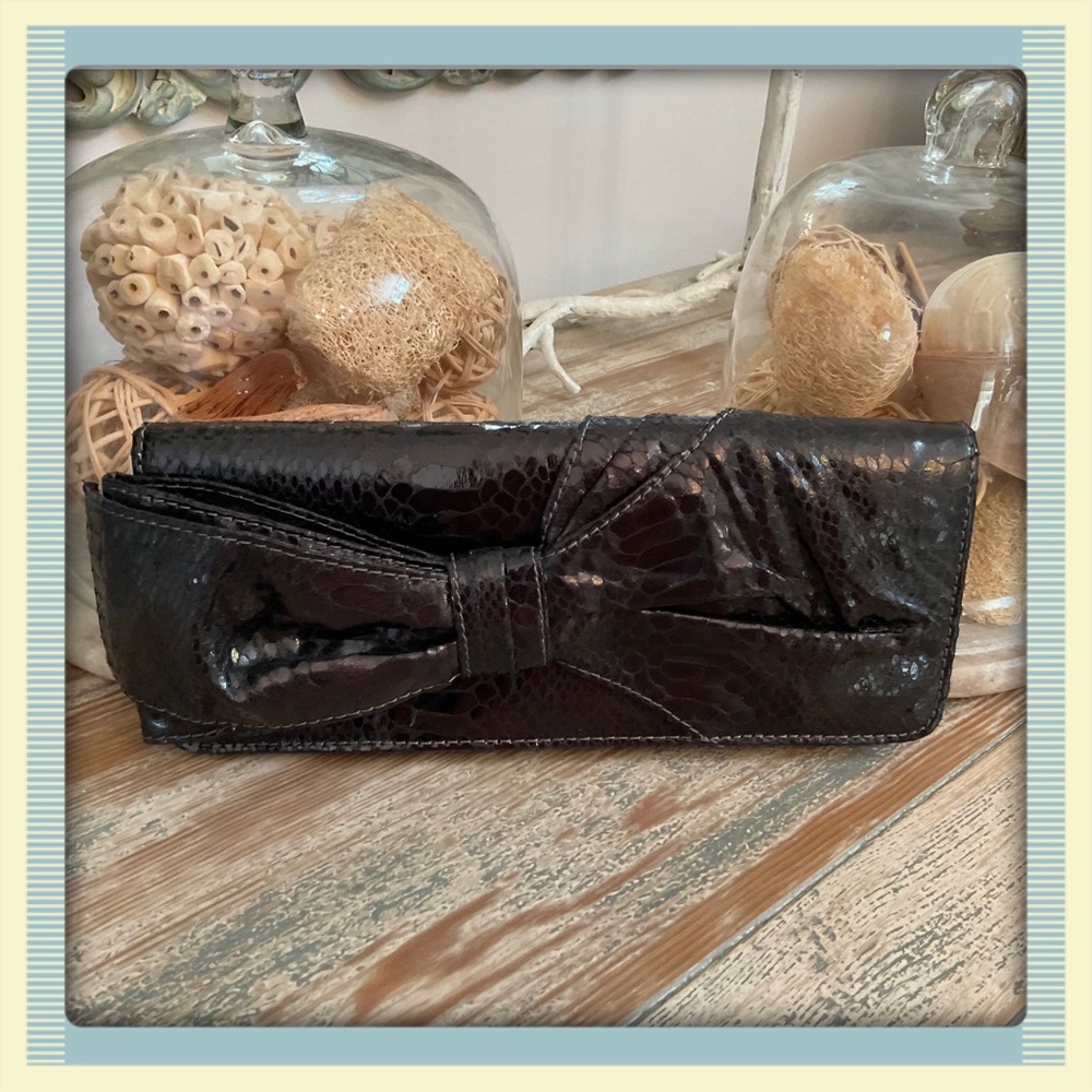 Nine West Faux Snakeskin Clutch